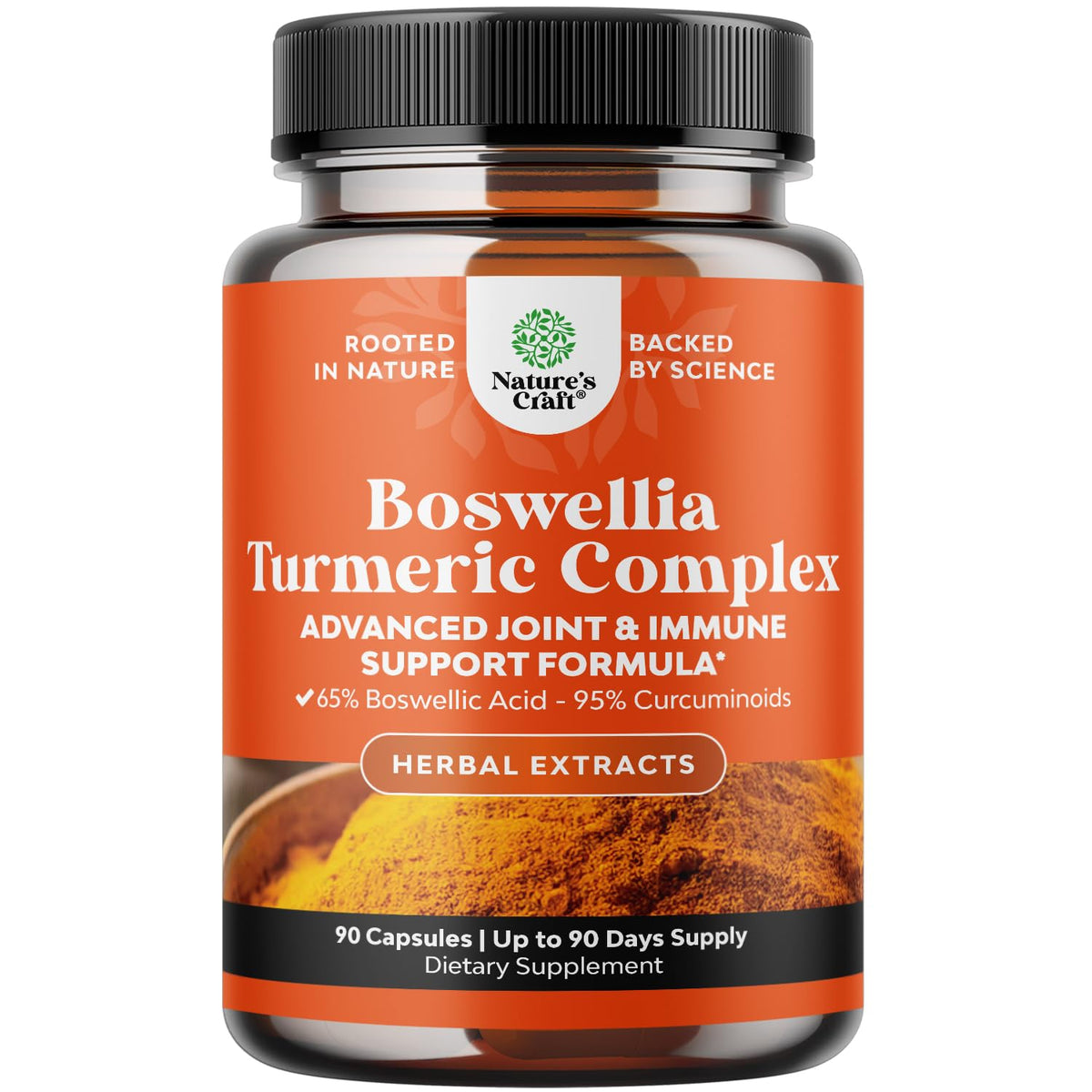 Natures Craft Boswellia Serrata with Turmeric supplement bottle front view