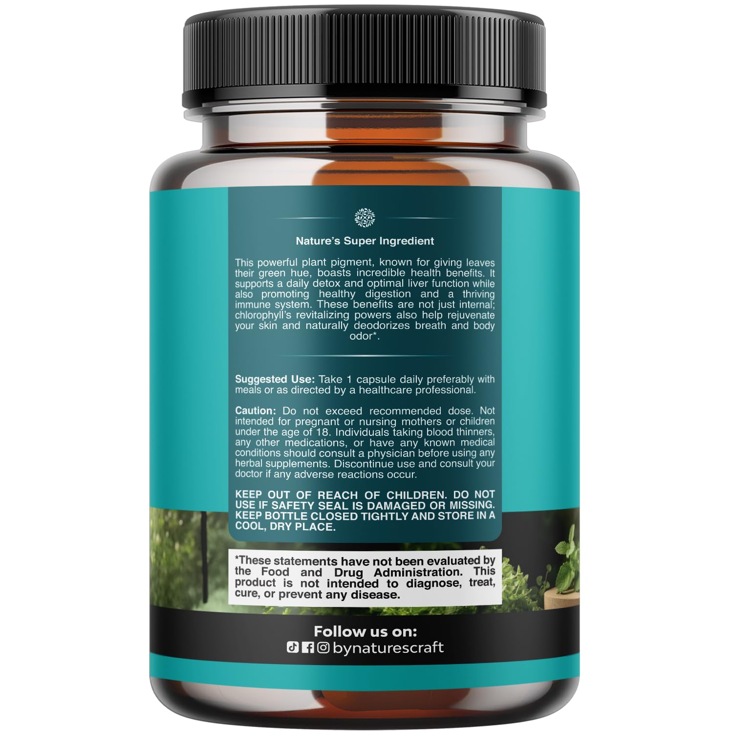 Natures Craft Chlorophyll Capsules bottle with label