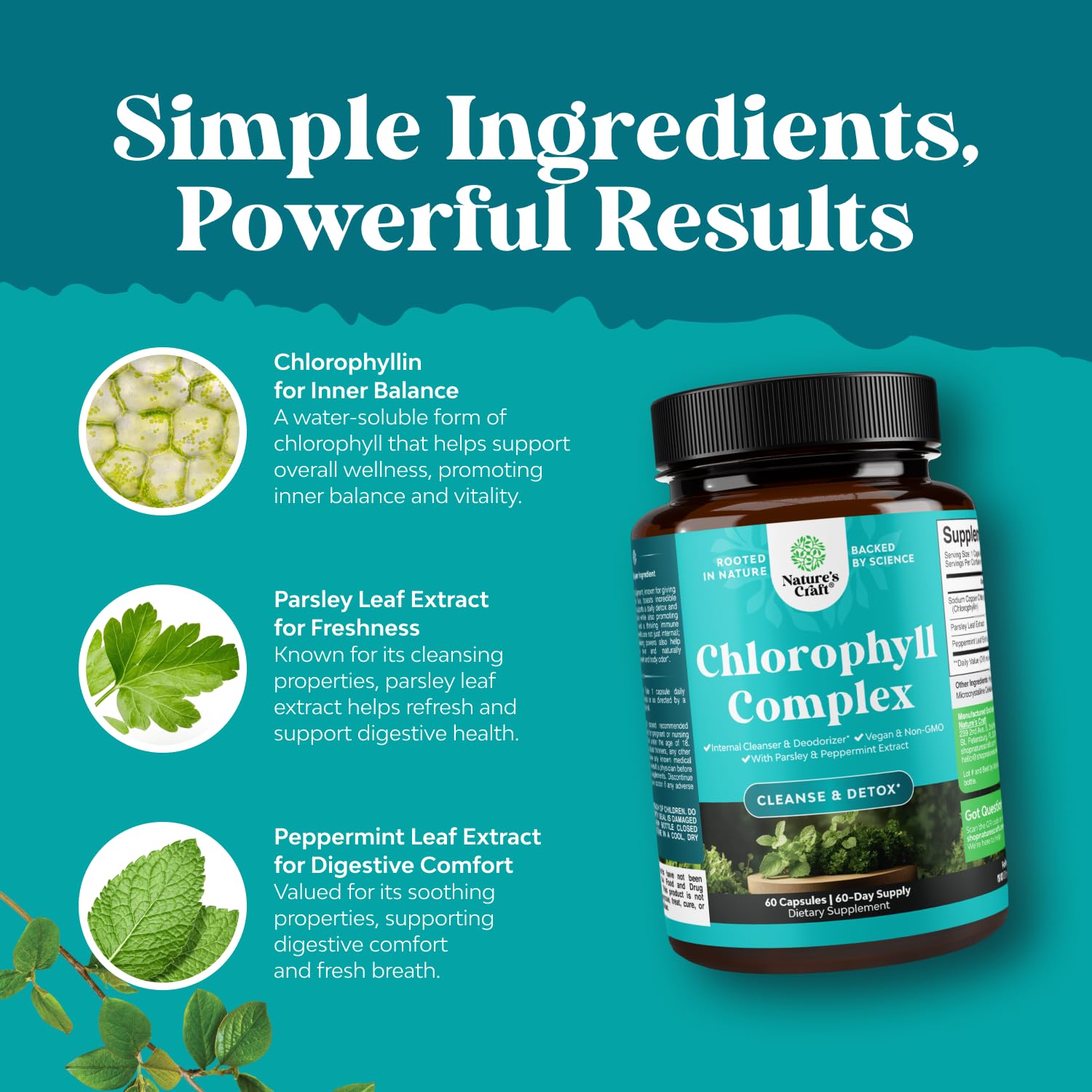 Natures Craft Chlorophyll Capsules packaging details
