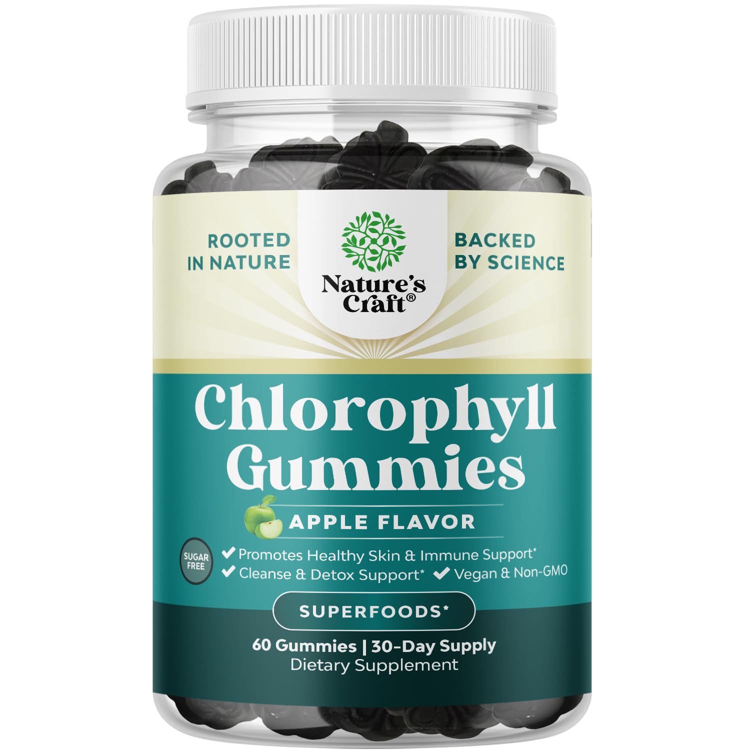 Natures Craft Chlorophyll Gummies front view packaging
