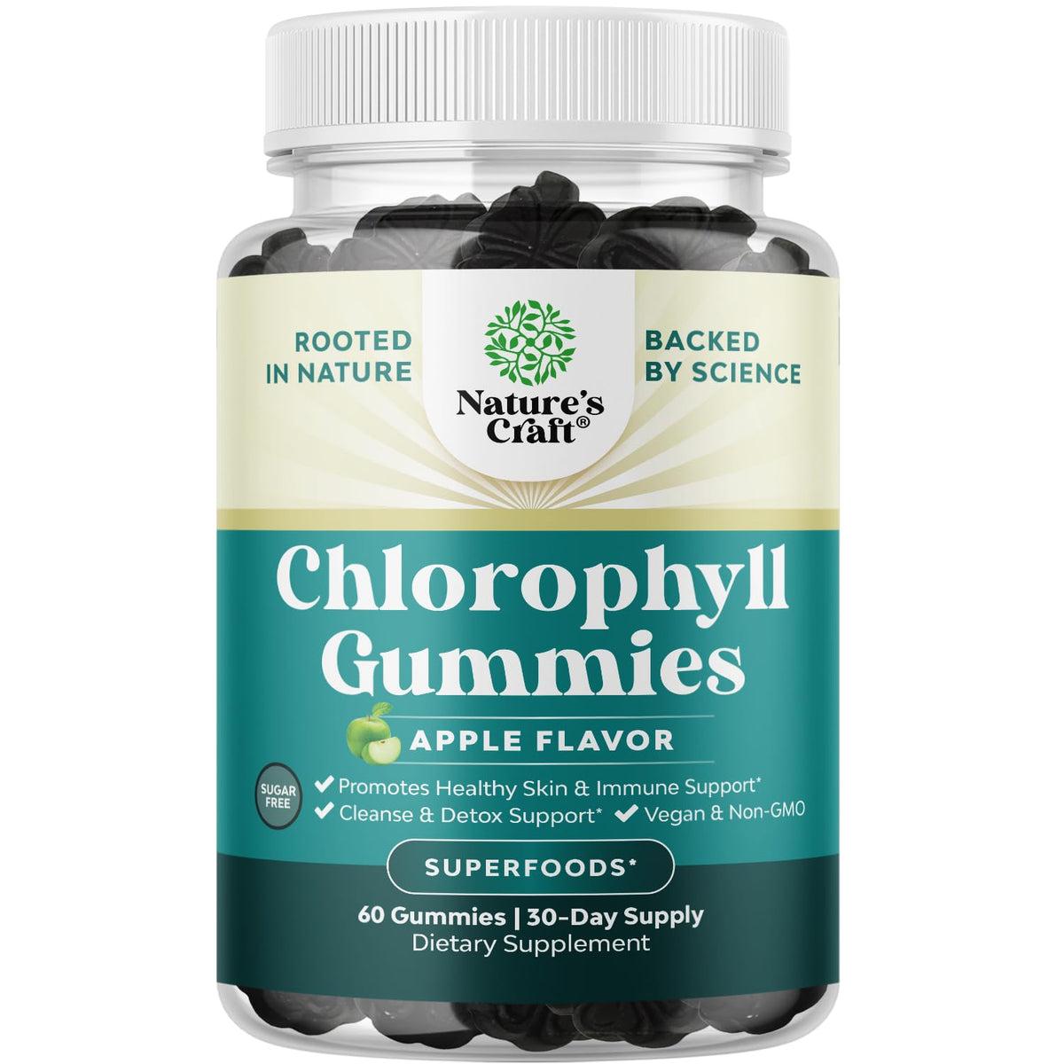 Natures Craft Chlorophyll Gummies front view packaging