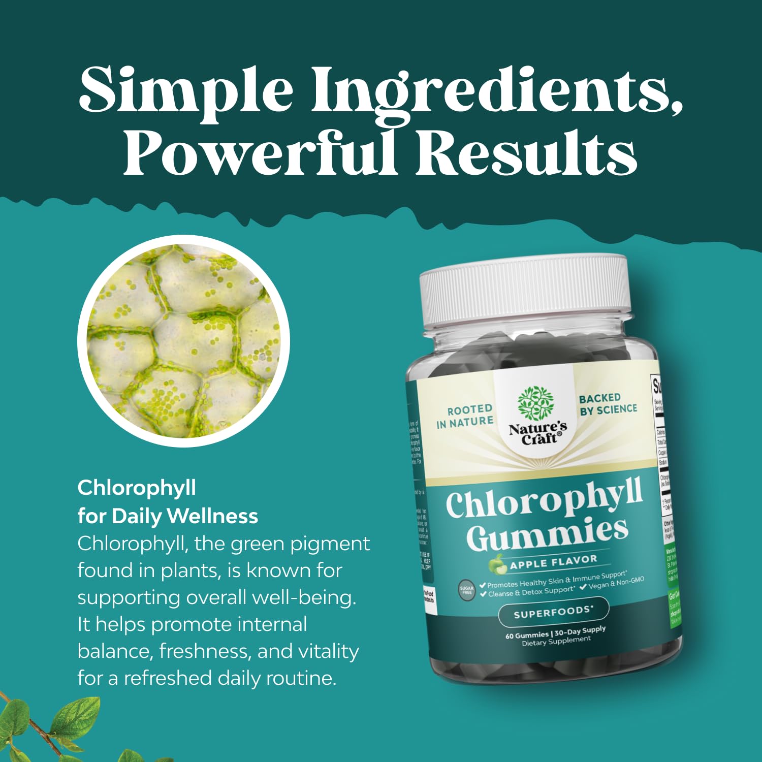 Natures Craft Chlorophyll Gummies opened packaging