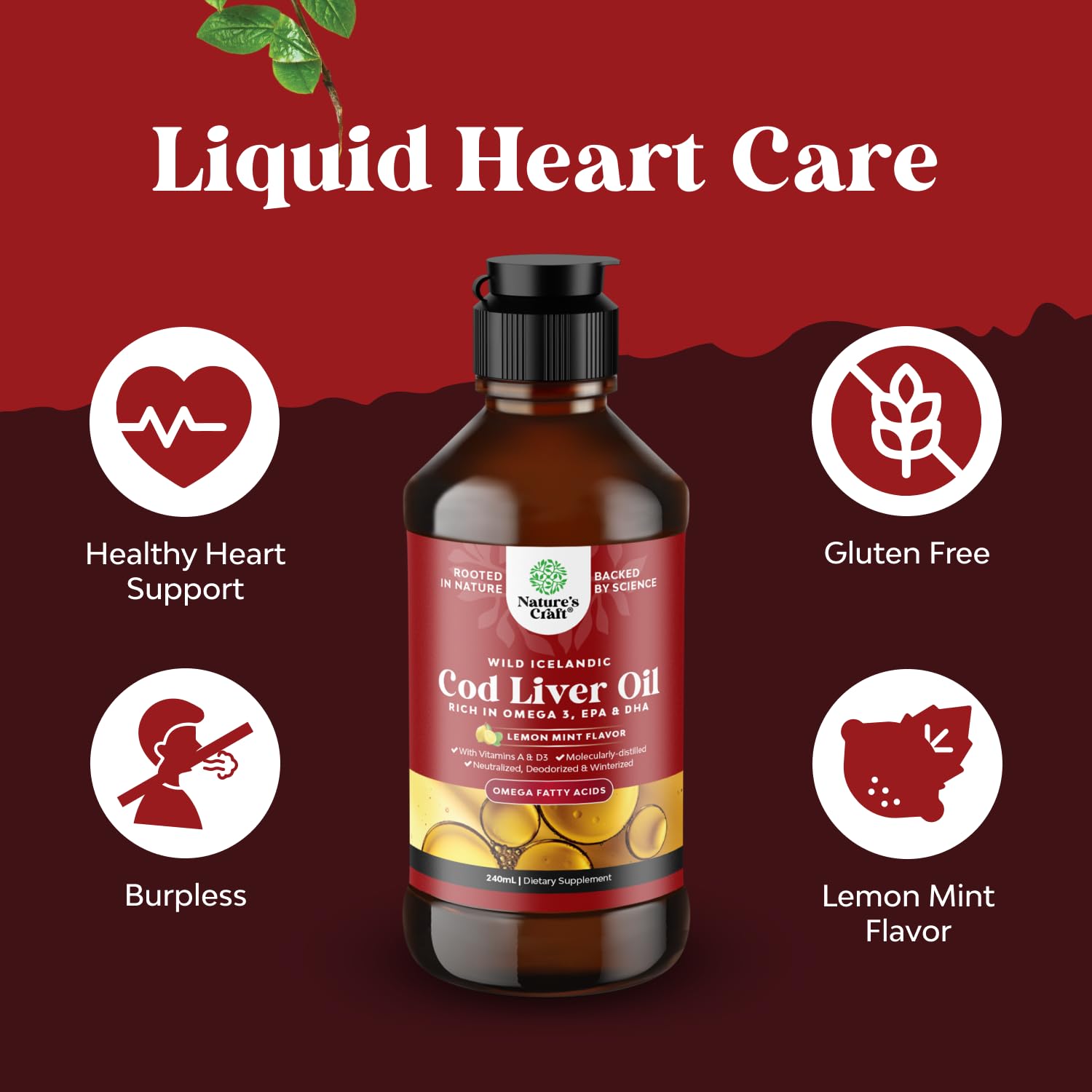 Natures Craft Cod Liver Oil Liquid 281g packaging