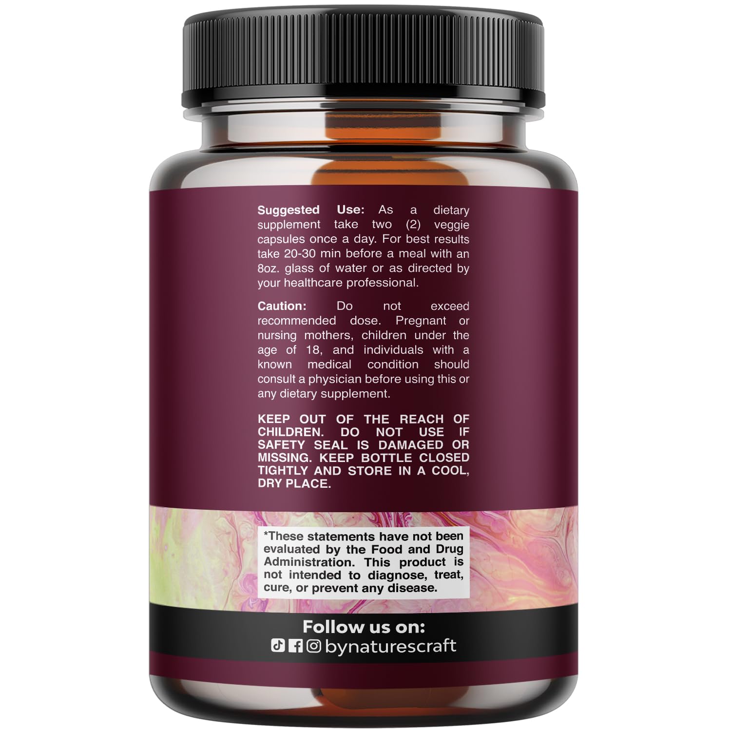 Natures Craft Cranberry D-Mannose 1000mg Capsules side view