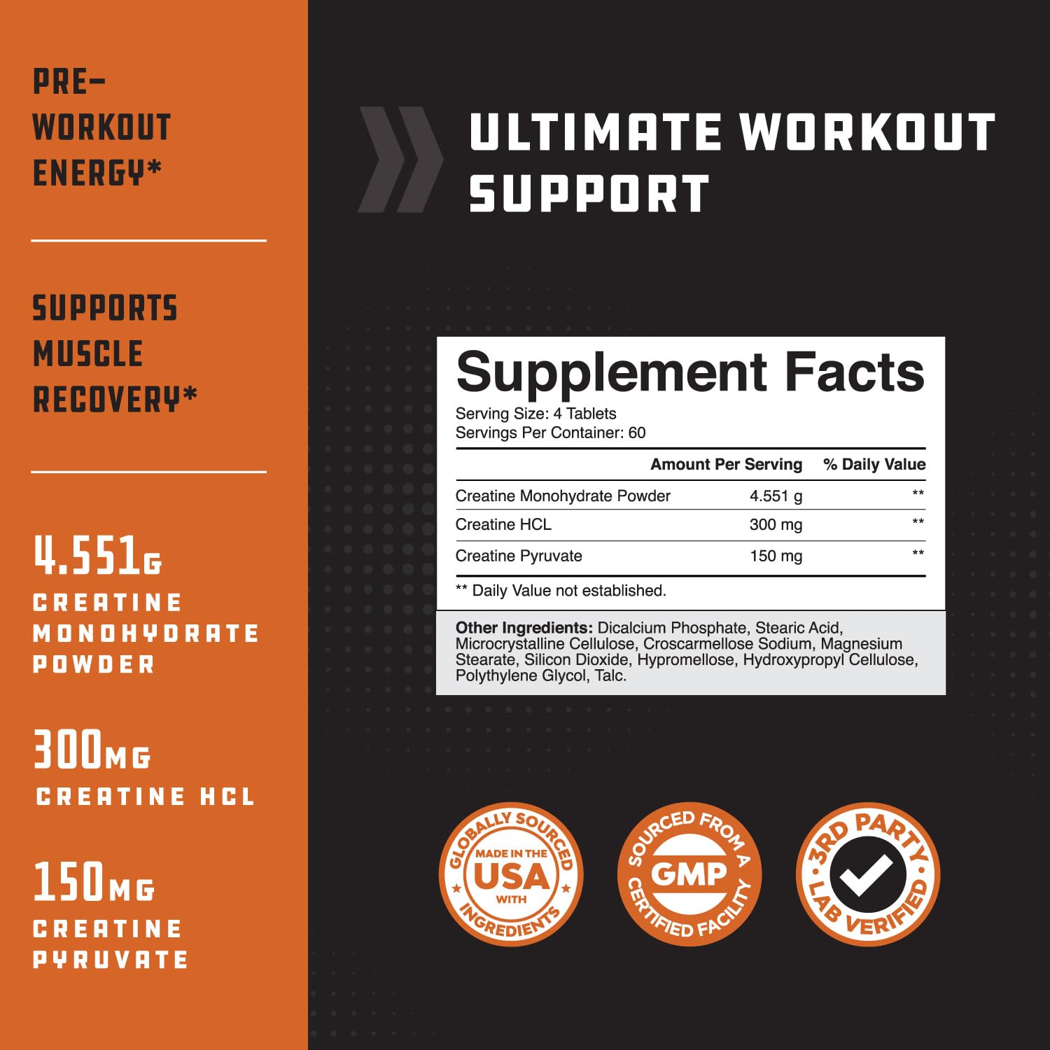 Natures Craft Creatine Monohydrate Tablets close-up of tablets