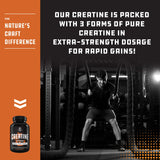Natures Craft Creatine Monohydrate Tablets on a gym bench