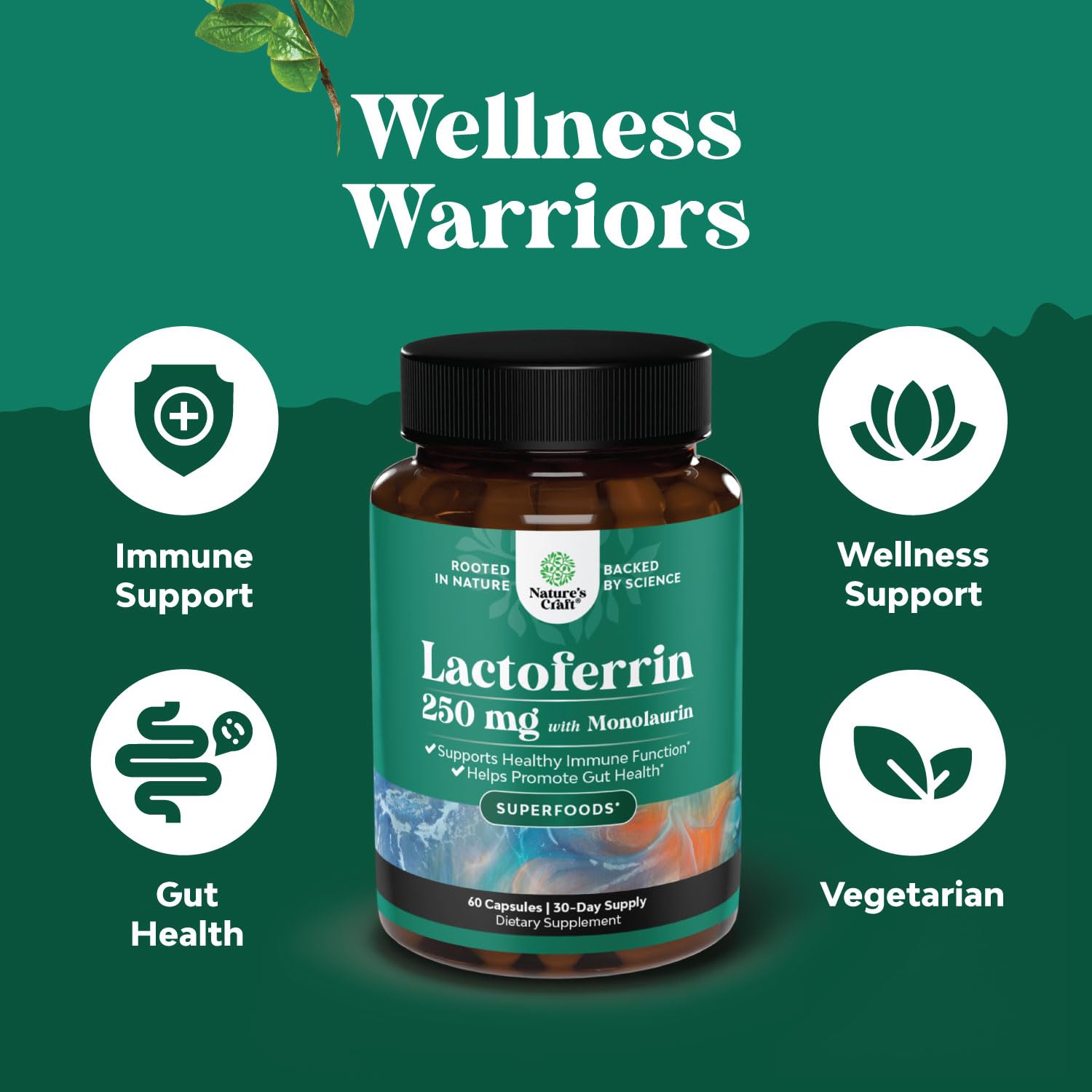 Natures Craft daily Support daily wellness Supplement on a wooden table
