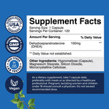 Natures Craft DHEA Supplement 82g back view