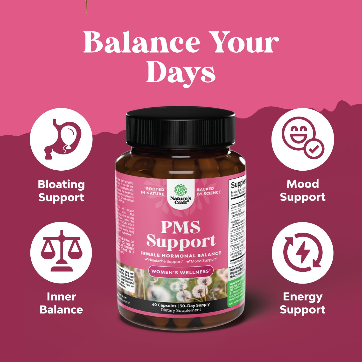 Natures Craft DIM Supplements on a wooden table