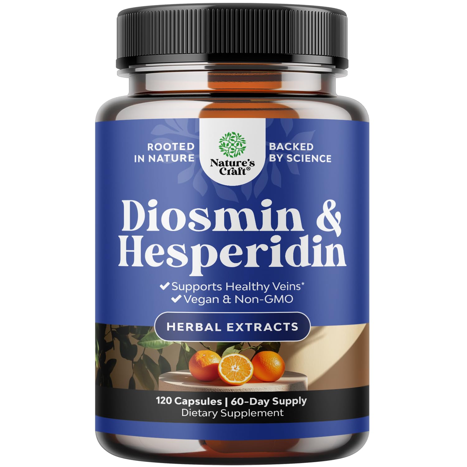 Natures Craft Diosmin Hesperidin Supplement 500mg bottle front view