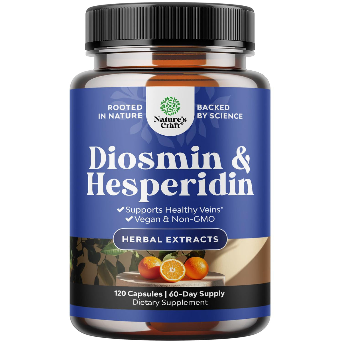Natures Craft Diosmin Hesperidin Supplement 500mg bottle front view