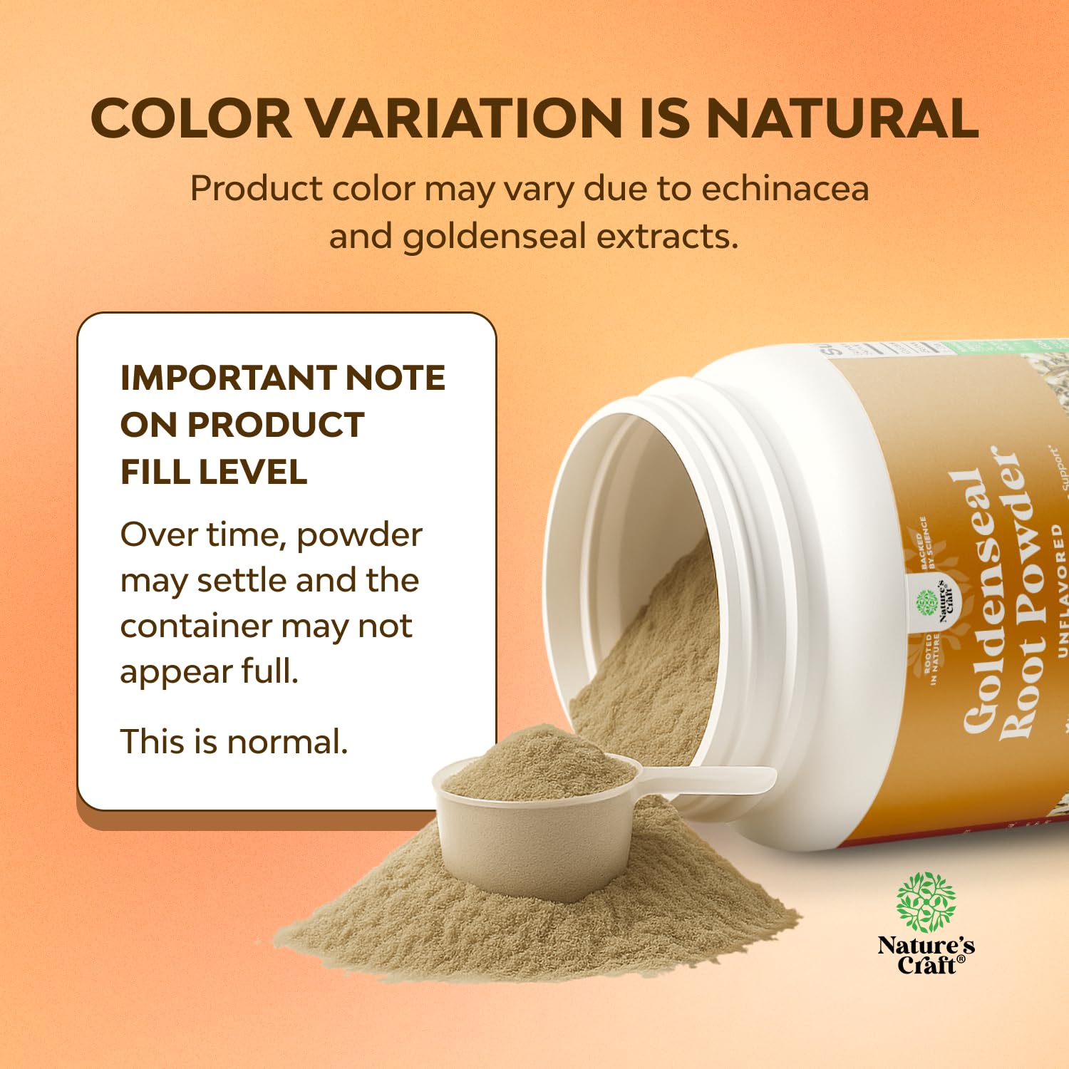 Natures Craft Echinacea Goldenseal Powder 118g ingredients list