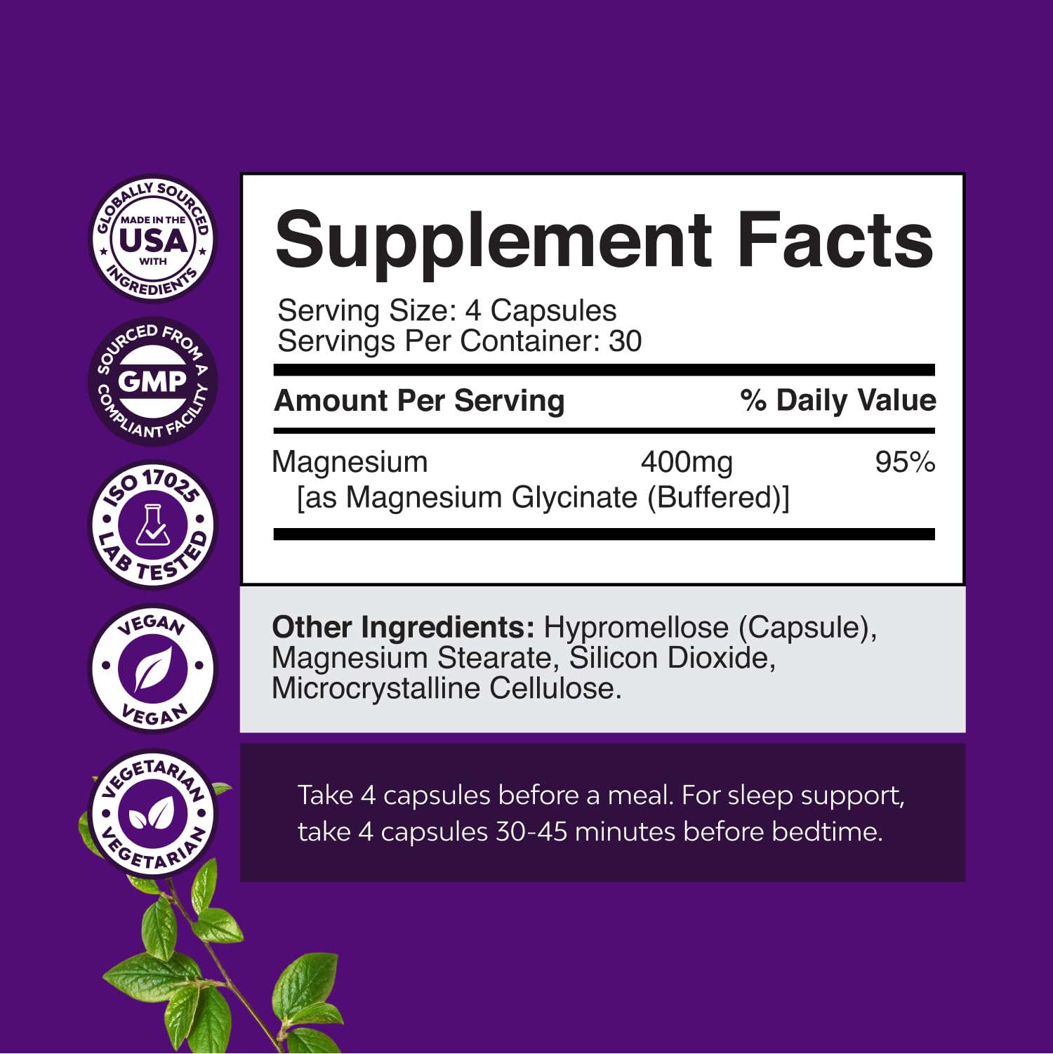 Natures Craft Extra Strength Magnesium 400mg capsules bottle with label
