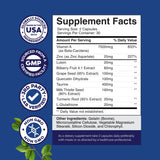 Natures Craft Eye Care Supplement ingredients list on back