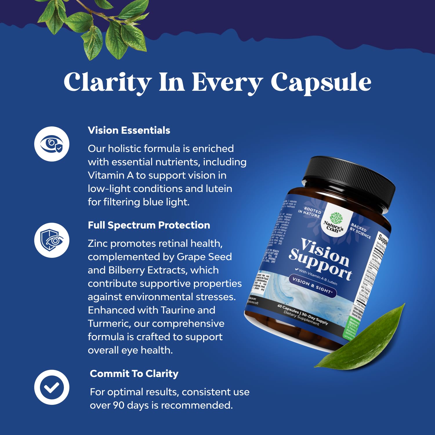 Natures Craft Eye Care Supplement with Lutein and Vitamin A