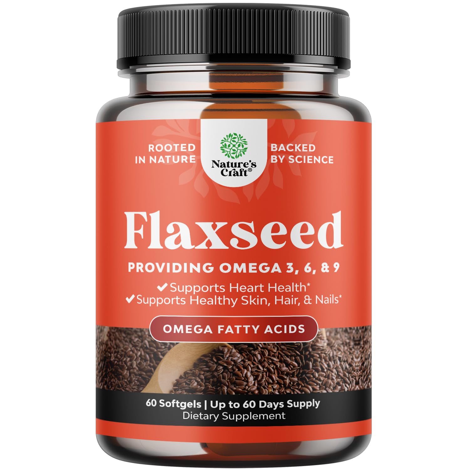 Natures Craft Flax Seed Oil Omega 3 Capsules front view