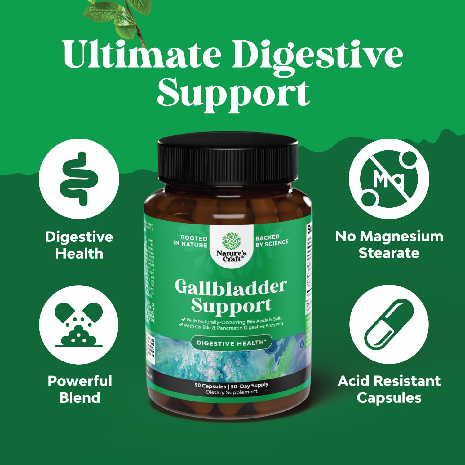 Natures Craft Gallbladder Support Multi-Enzymes 500mg ingredients list