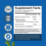 Natures Craft Glutathione Milk Thistle Capsules 1000mg nutritional information