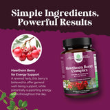 Natures Craft Hawthorn Berry Supplement capsules on a wooden surface