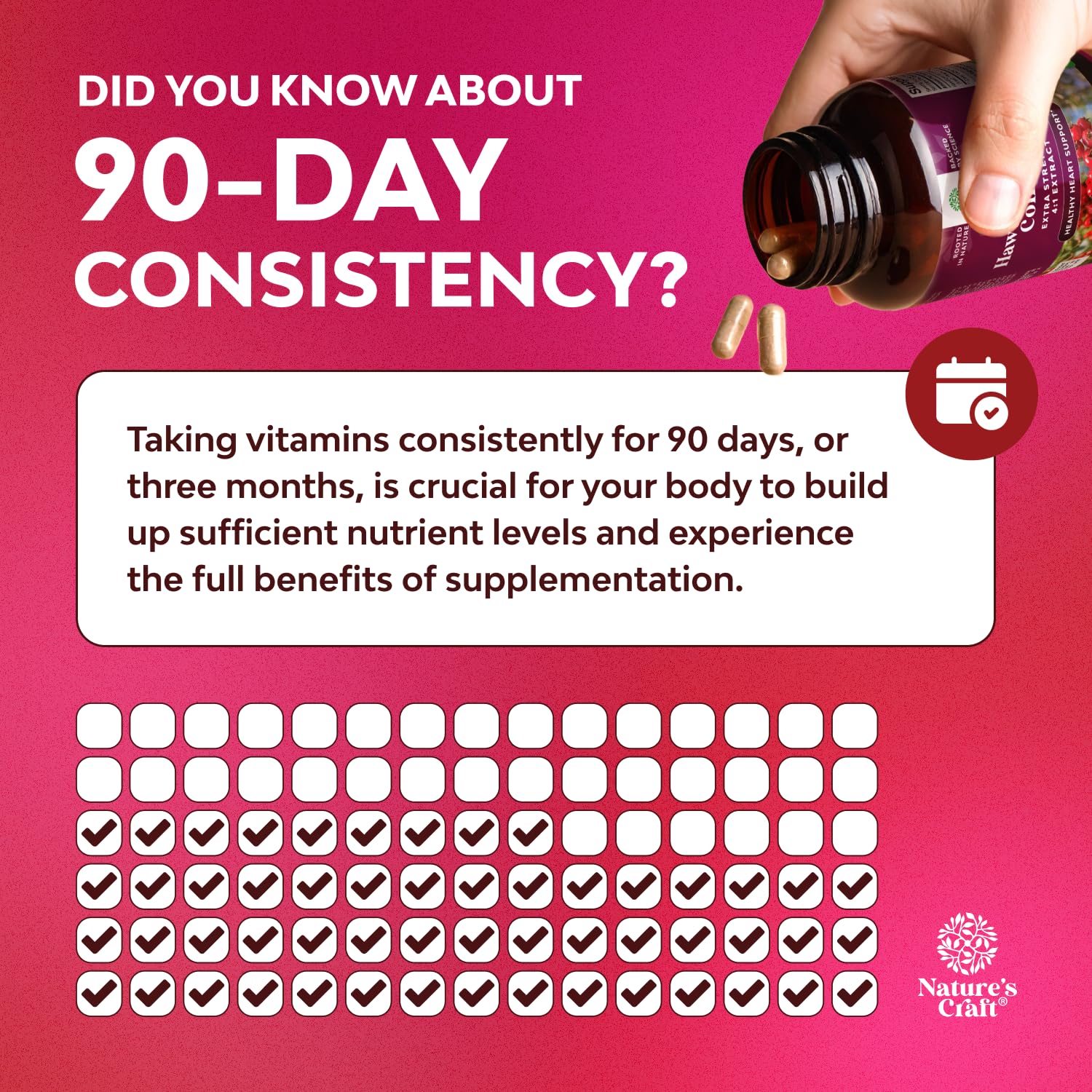Natures Craft Hawthorn Berry Supplement lifestyle shot with water