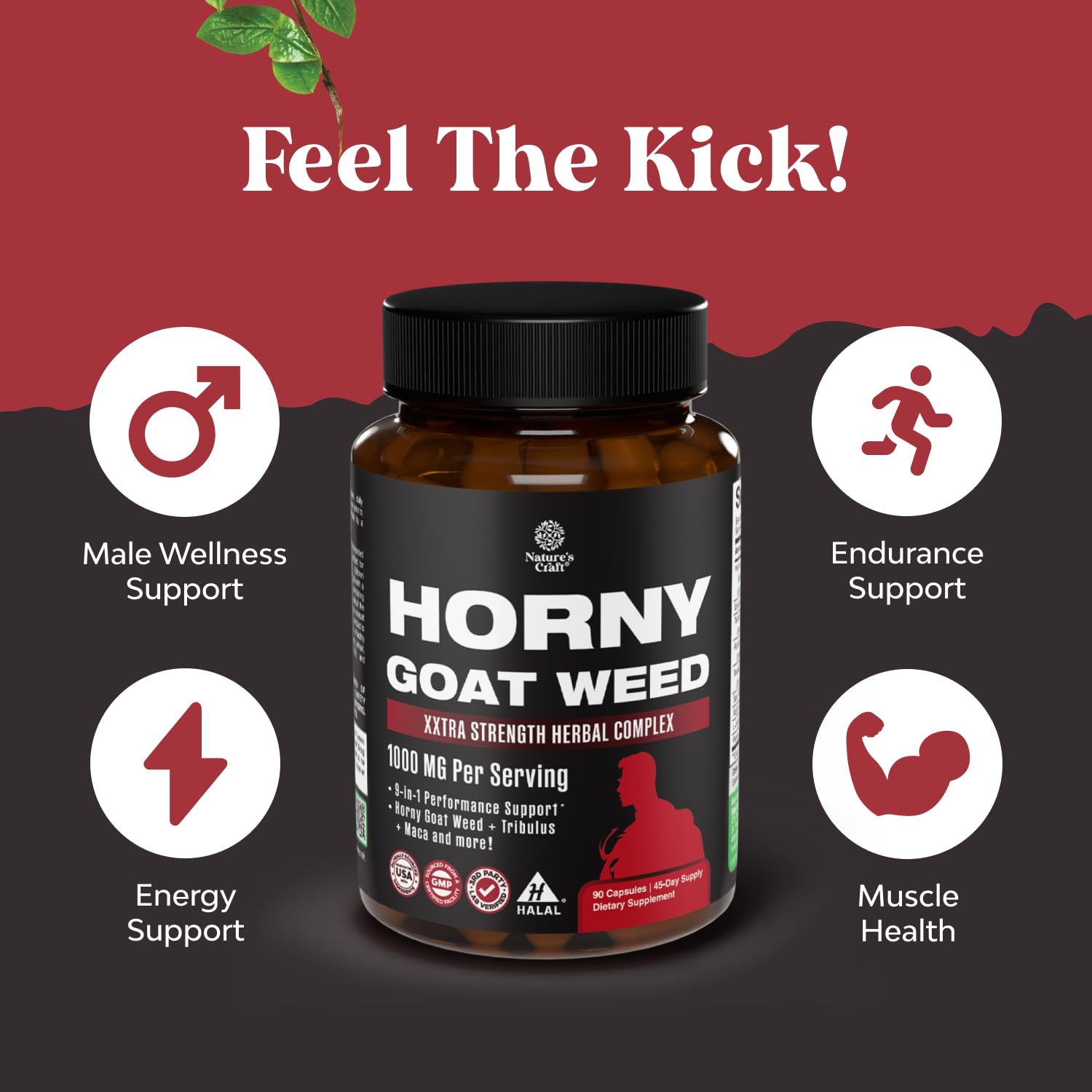 Natures Craft Horny Goat Weed Supplement 1000mg packaging