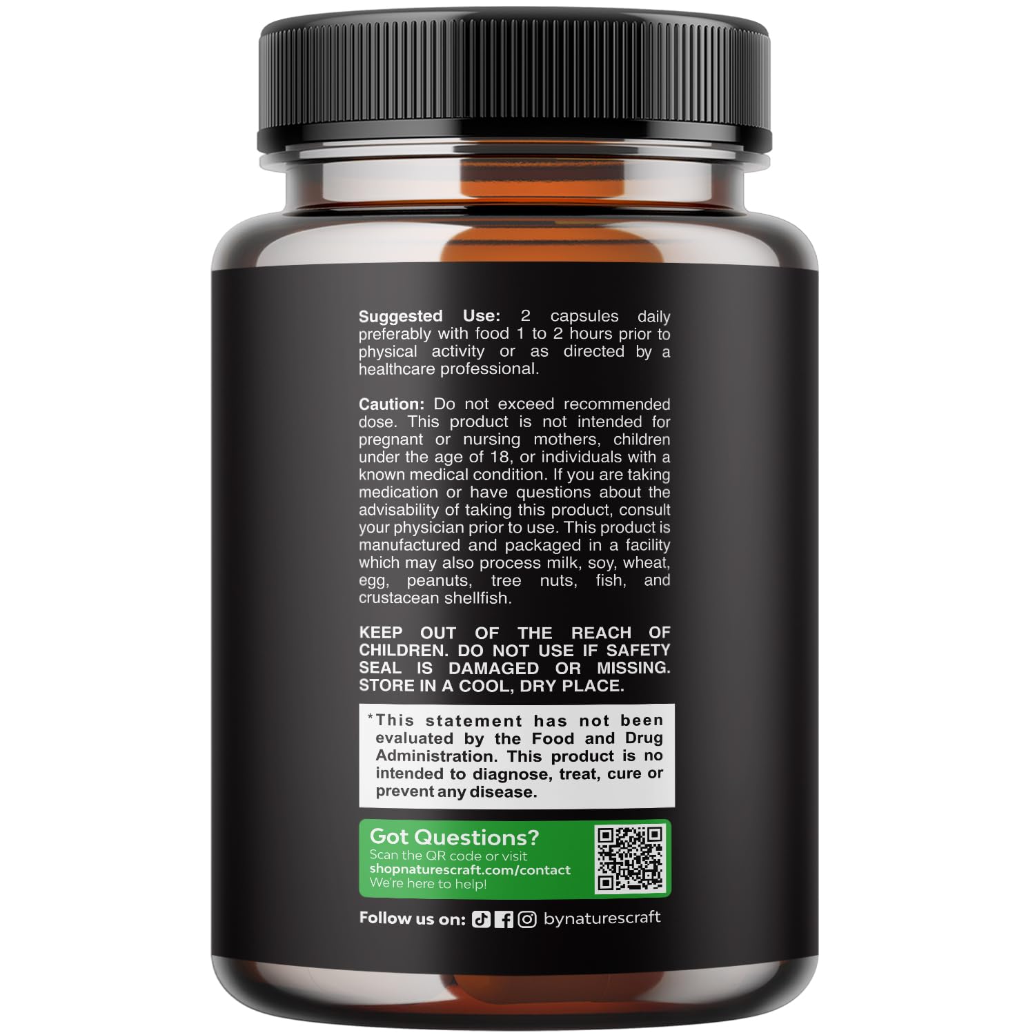 Natures Craft Horny Goat Weed Supplement 1000mg side view