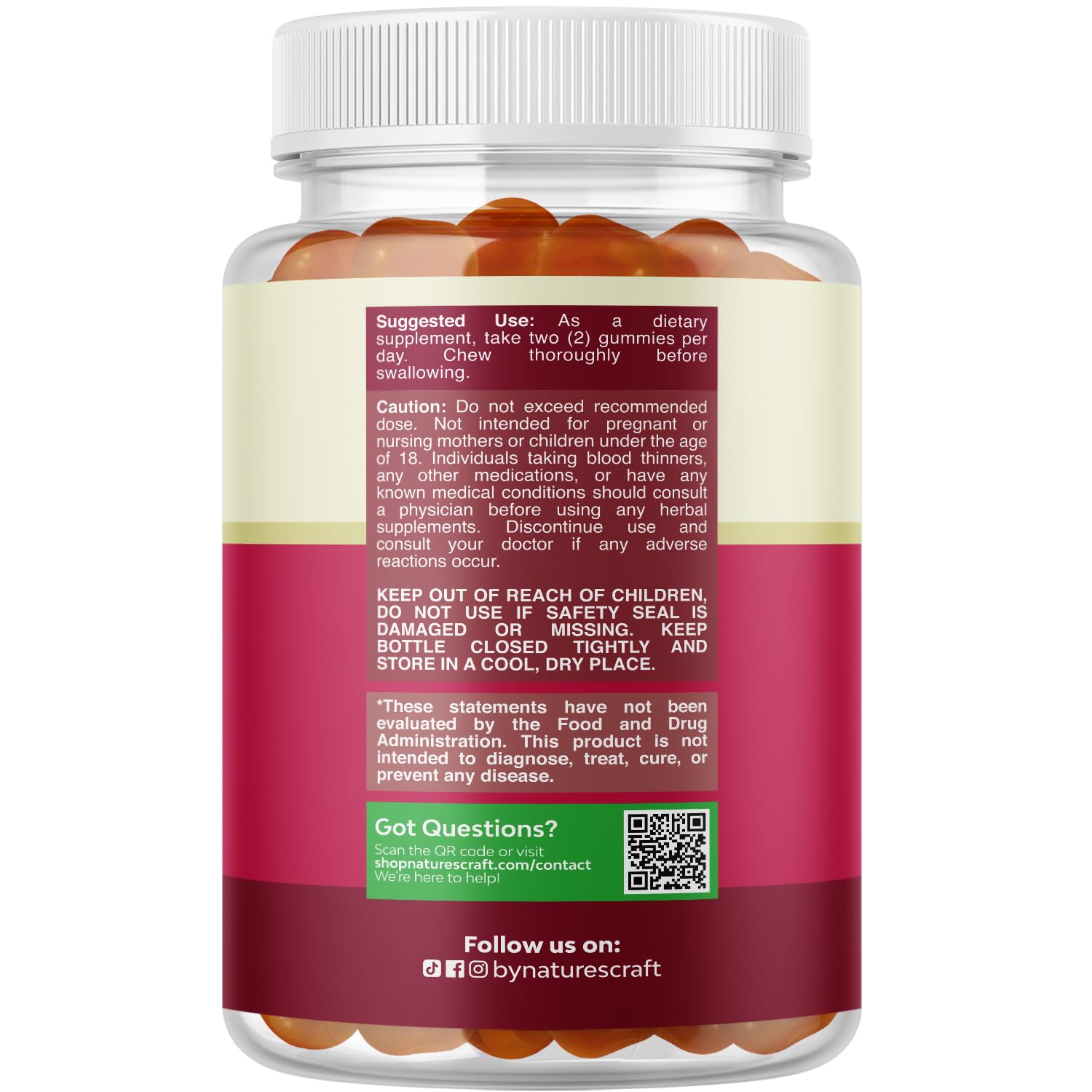 Natures Craft Inositol Gummies packaging side view