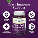 Natures Craft Iron Gummies 308g on a wooden table