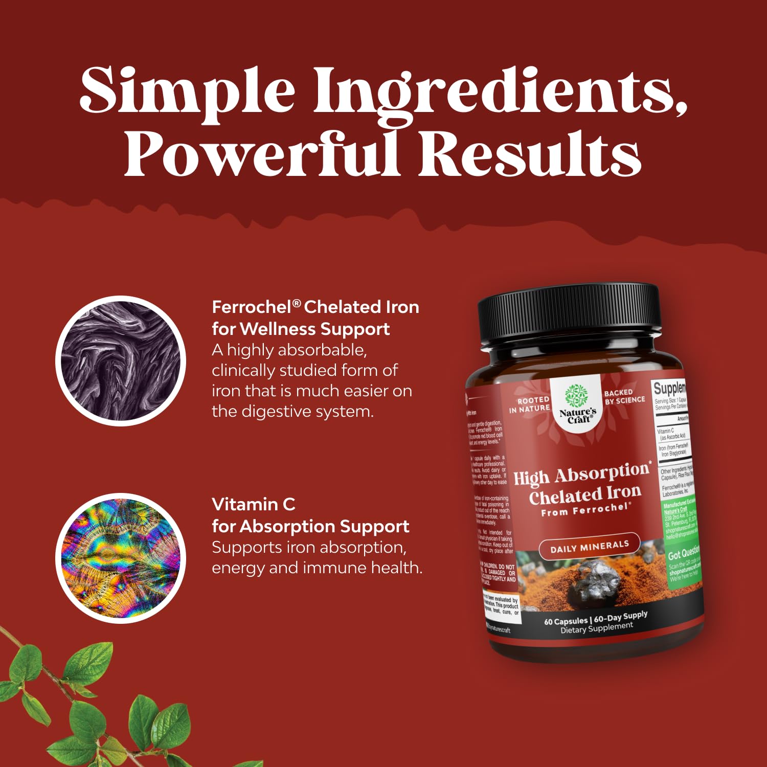 Natures Craft Iron Supplement 73g ingredients list