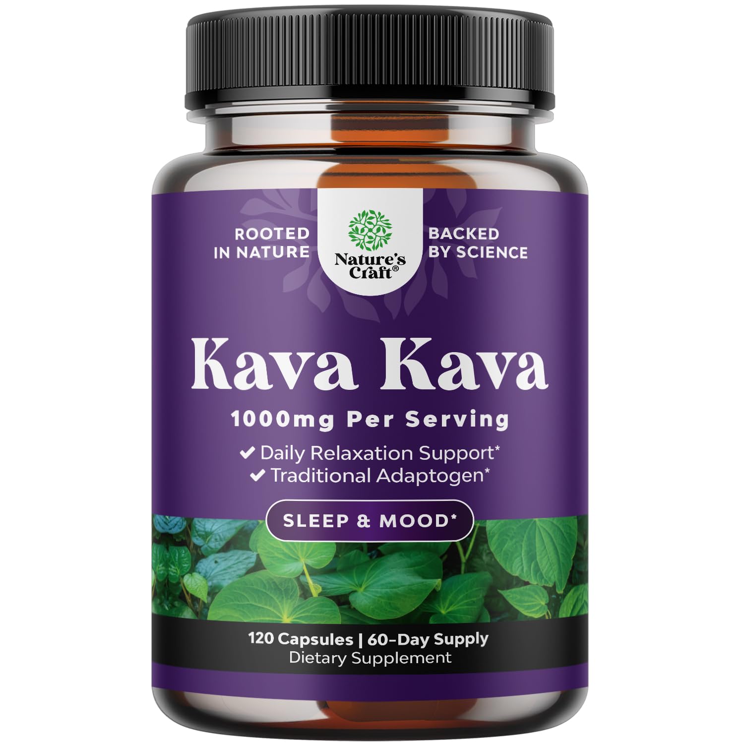 Natures Craft Kava Kava Capsules 1000mg front view
