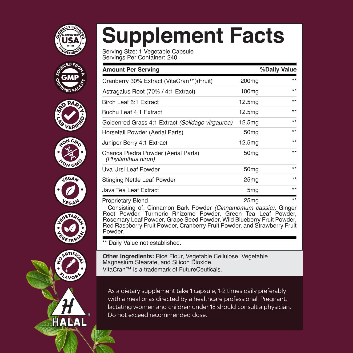 Natures Craft Kidney Support Herbal Supplement packaging