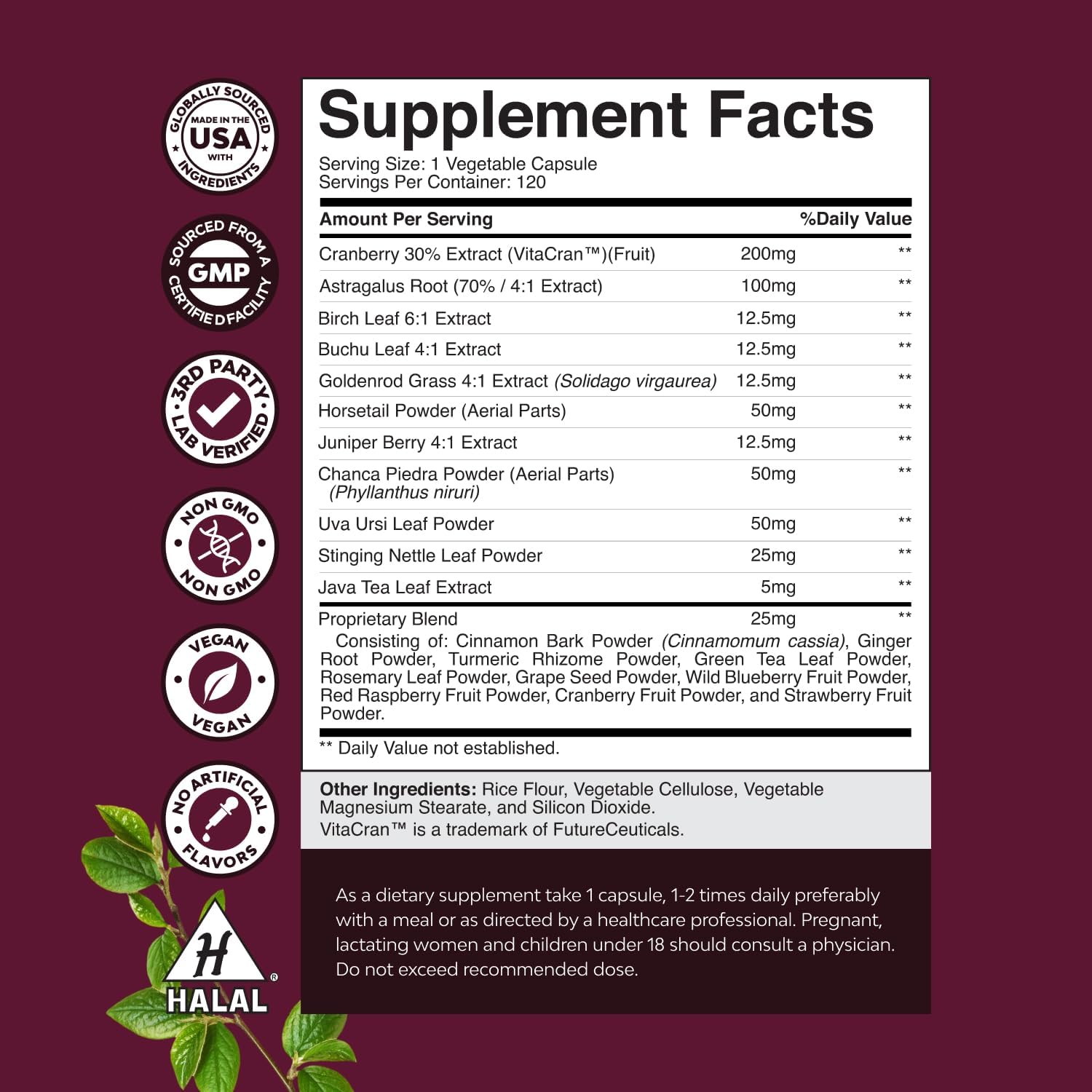 Natures Craft Kidney Support Herbal Supplement with a glass of water