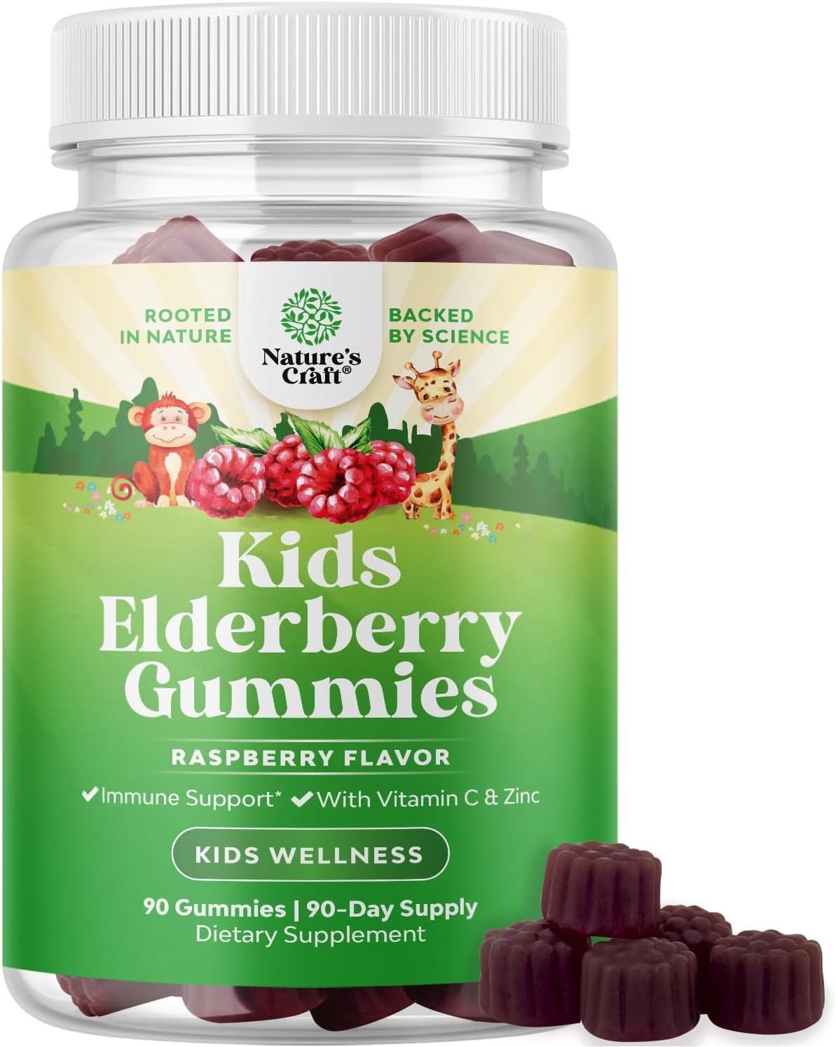 Natures Craft Kids daily wellness Support Gummies front view