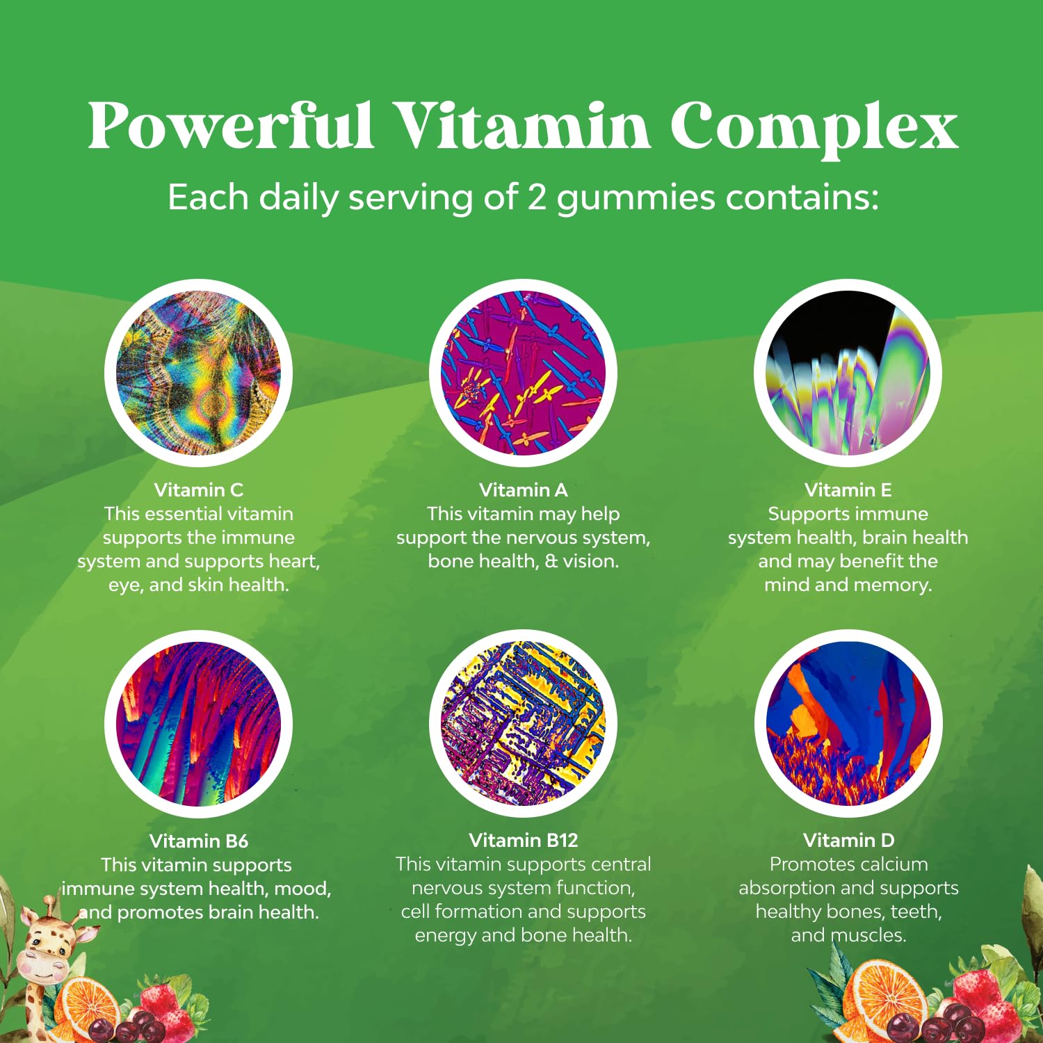 Natures Craft Kids Multivitamin Gummies showing ingredients