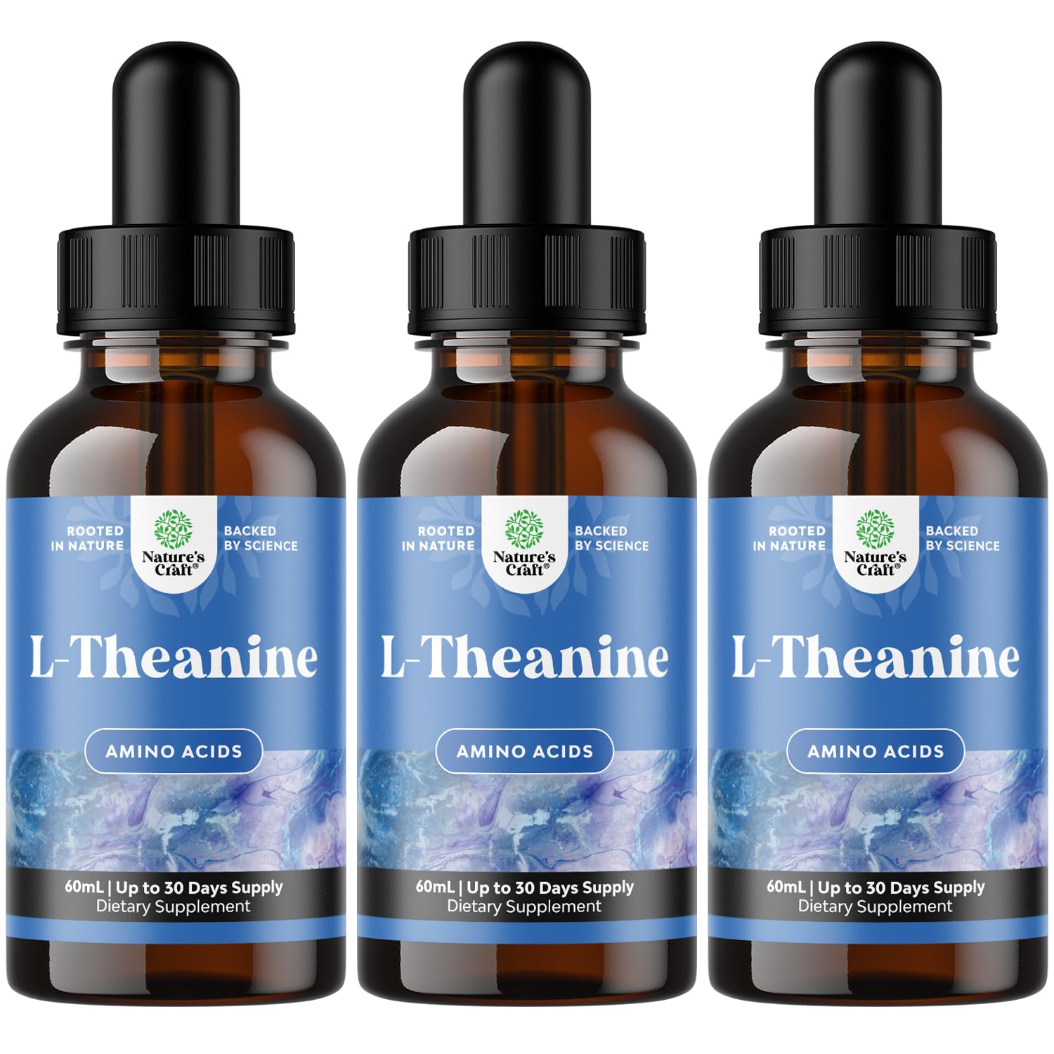 Natures Craft L Theanine Liquid Drops 200mg front view