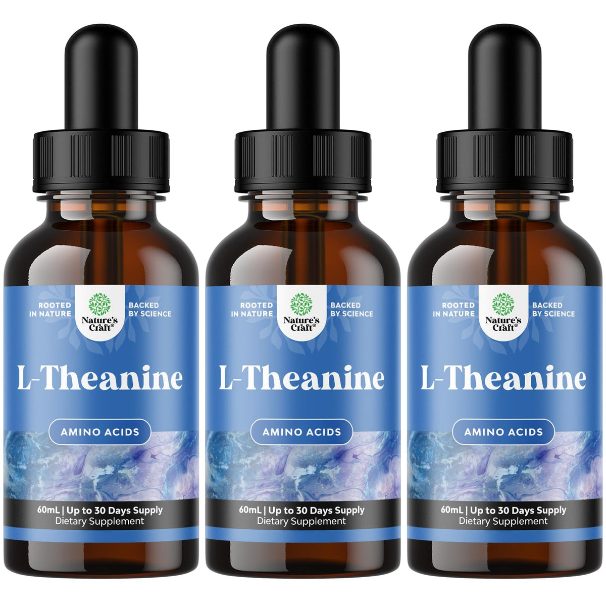 Natures Craft L Theanine Liquid Drops 200mg front view