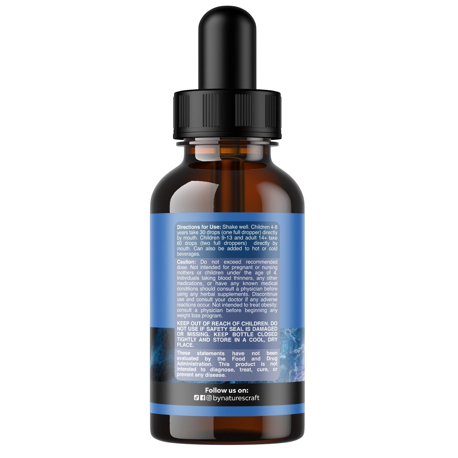 Natures Craft L-Theanine Liquid Drops packaging side view