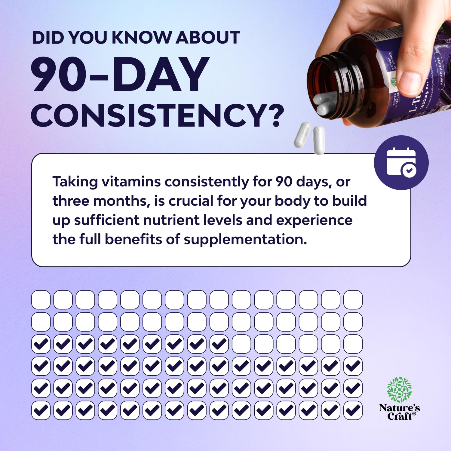 Natures Craft L-Tryptophan Capsules 1000mg packaging details