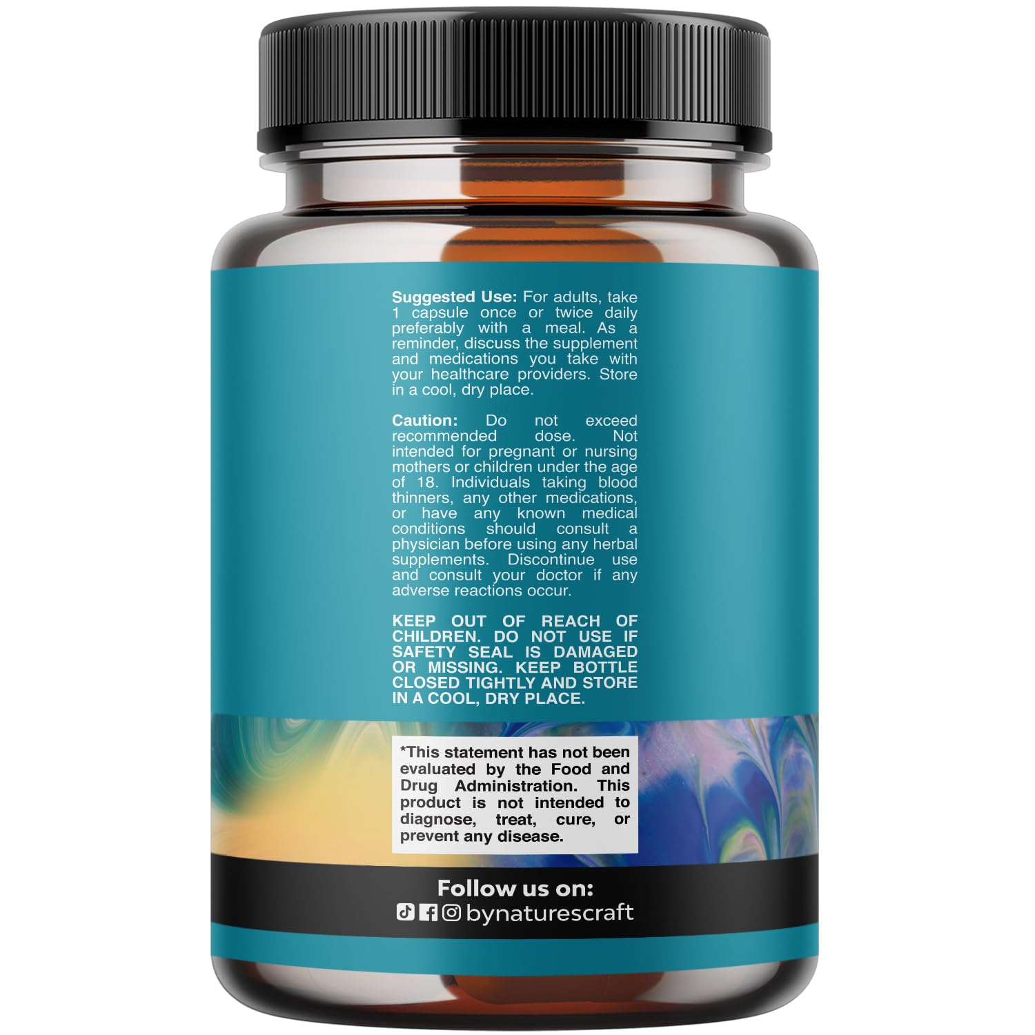 Natures Craft L-Tyrosine capsule bottle side view