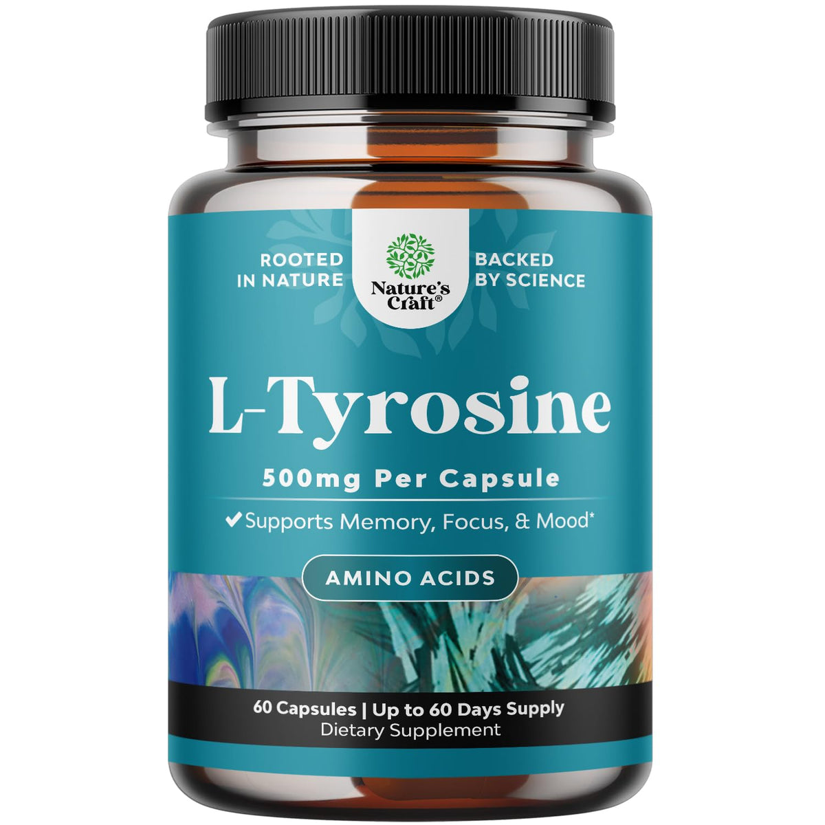 Natures Craft L-Tyrosine Mood Support Supplement 500mg front view