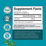 Natures Craft L-Tyrosine supplement ingredients list