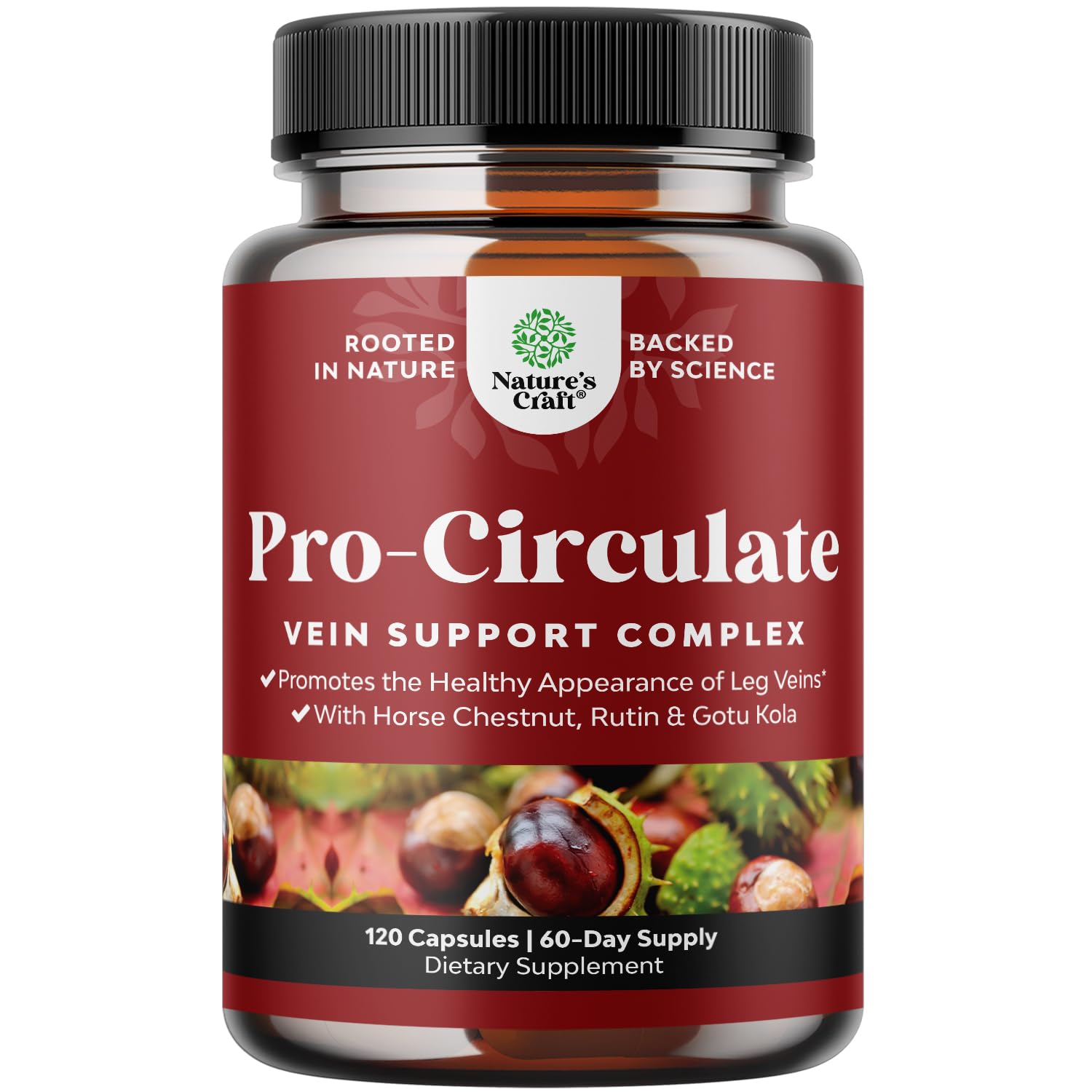 Natures Craft Leg Vein Supplement 100g front view with label
