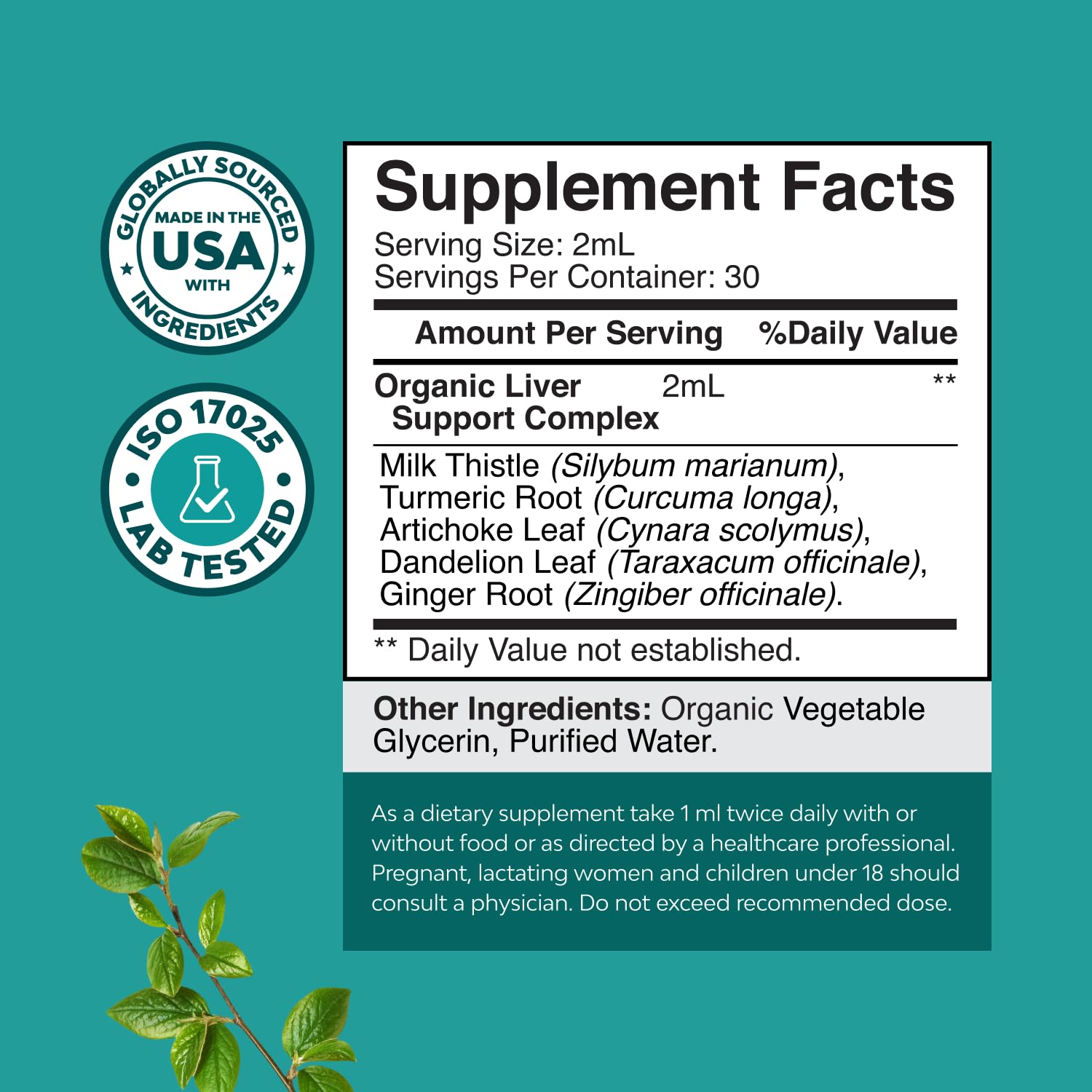 Natures Craft Liquid Liver Supplement 132g side view