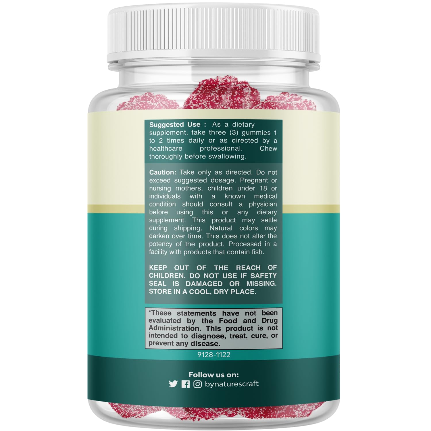 Natures Craft Magnesium Citrate Gummies side view showing gummy texture
