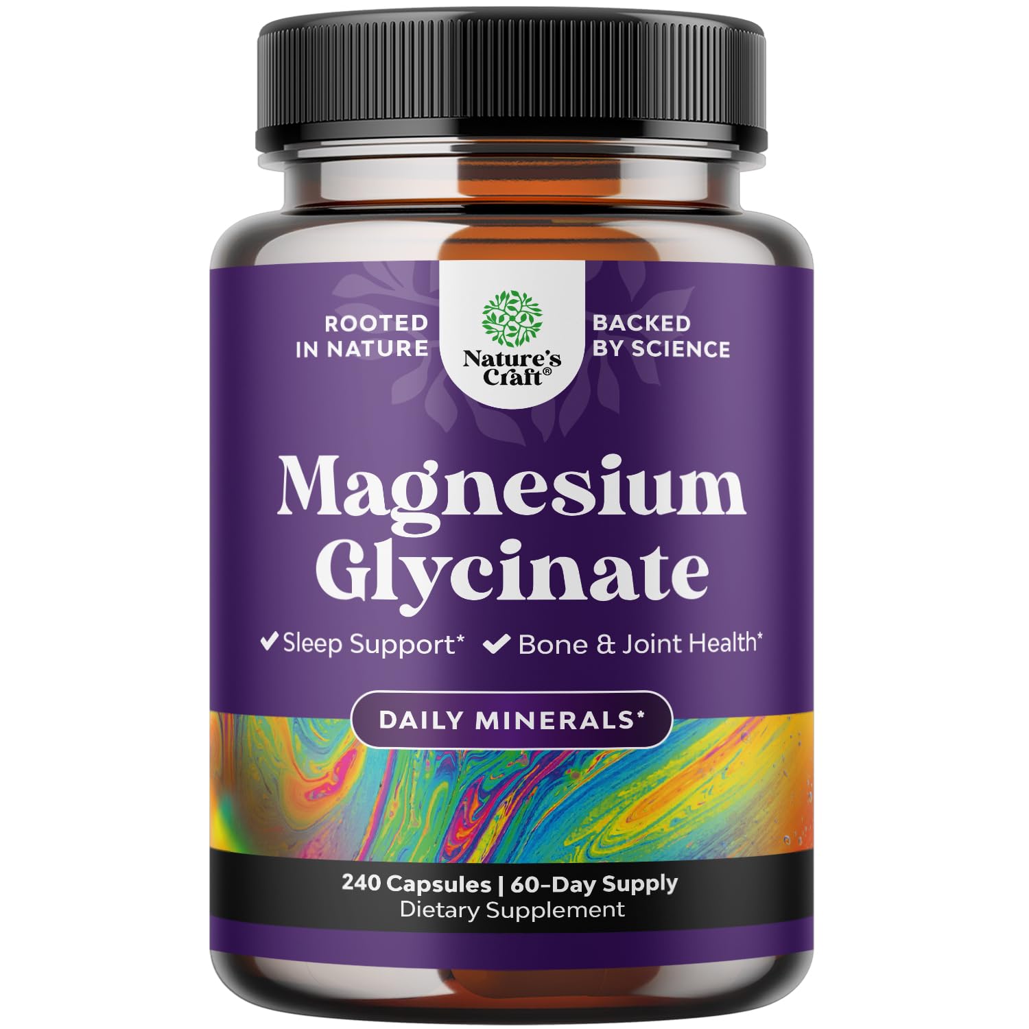 Natures Craft Magnesium Glycinate 400mg capsules front view