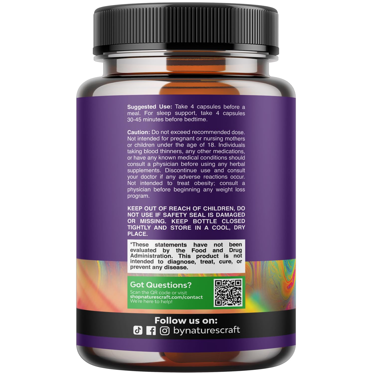 Natures Craft Magnesium Glycinate 400mg capsules with a glass of water