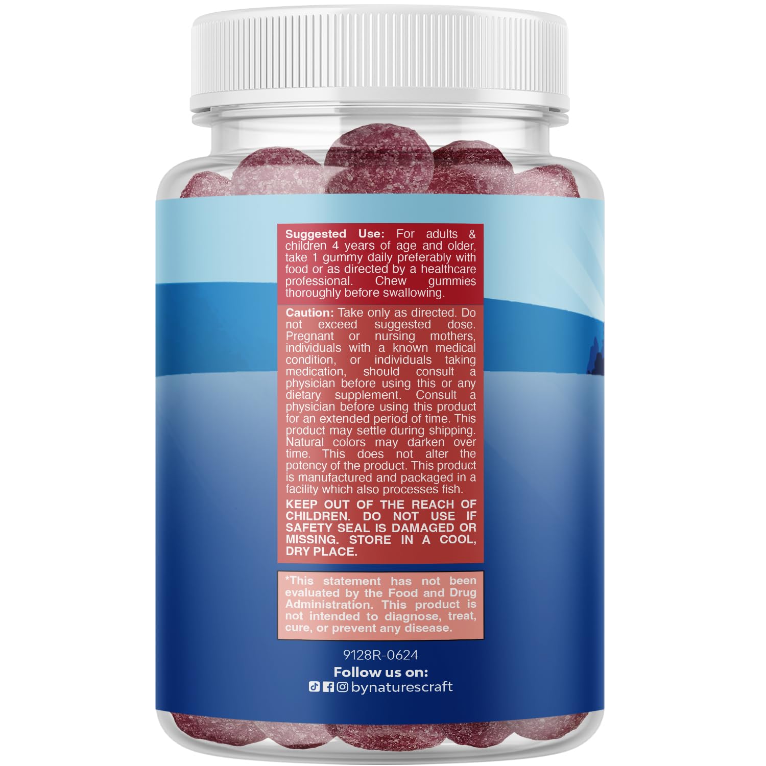 Natures Craft Magnesium Gummies for Kids packaging back view