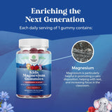 Natures Craft Magnesium Gummies for Kids with a child holding a gummy