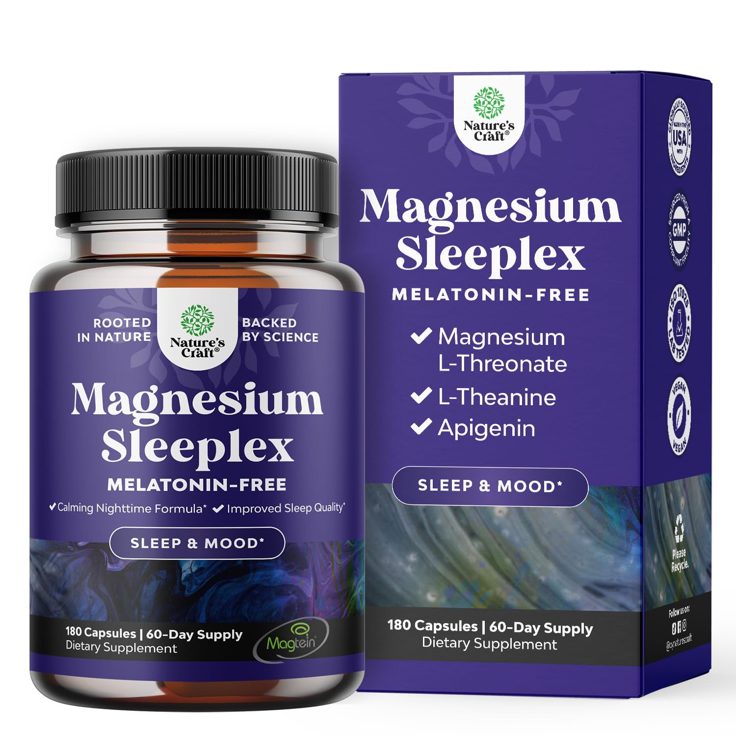 Natures Craft Magnesium L Threonate 1000mg supplement front view