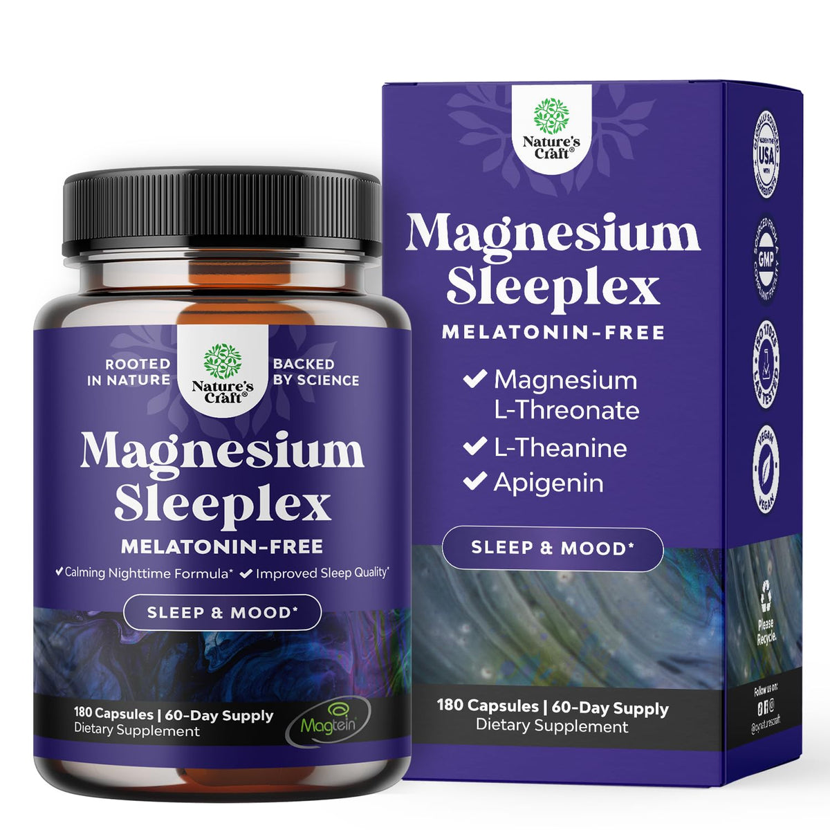 Natures Craft Magnesium L Threonate 1000mg supplement front view